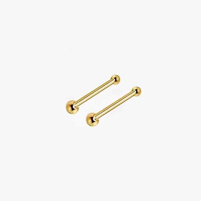 2pcs Ear Piercing Silver Needle Ear Stick Stud Earrings For Women Maintaining Ear Hole Small Tiny Round Ball Ear Jewelry