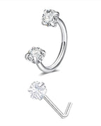 2PCSA / Heart / Nose Rings & Studs|Face