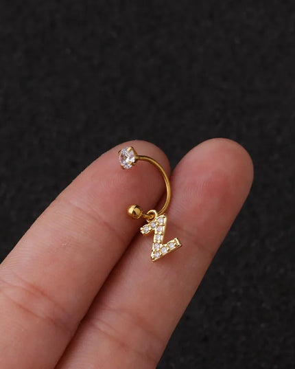 1Pc  English Letter Piercing  Tragus Piercing Jewelry Septo Nose Lip Ear Septum Cartilage Captive Hoop Ring Jewelry Pendientes