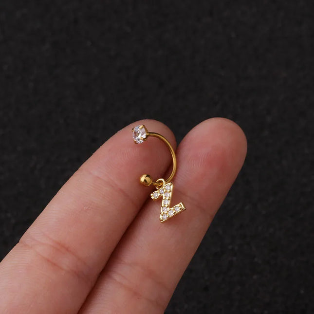 1Pc  English Letter Piercing  Tragus Piercing Jewelry Septo Nose Lip Ear Septum Cartilage Captive Hoop Ring Jewelry Pendientes