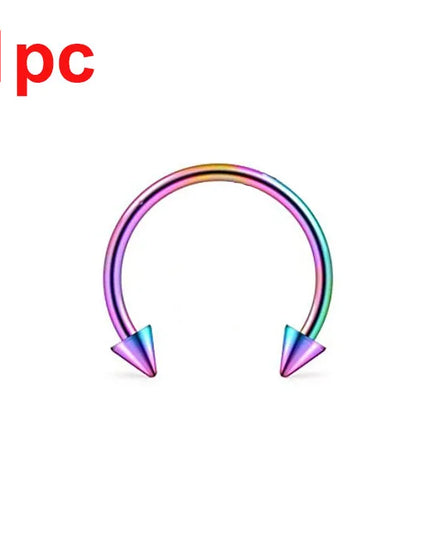 Punk C Shape Steel Nose Ring Horseshoe Lip Ring puncture Hook Clip Earrings Septum  No Allergic Body Piercing Jewelry Nose Rings