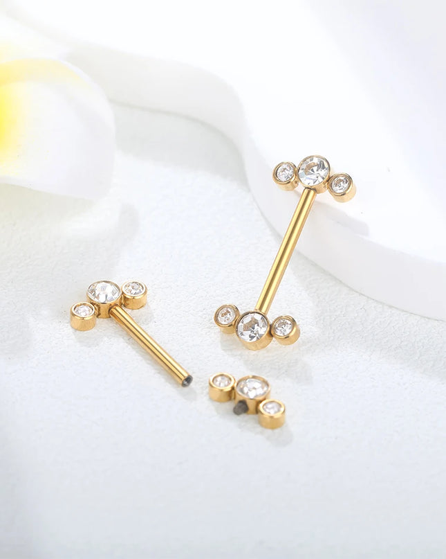 1Pc G23 Titanium Nipple Piercing Barbell Ring Flower Internally Threaded Nipple Shield Ring for Sexy Women Body Piercing Jewelry