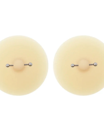 Women Nipple Cover with Faux Piercing Lingerie Breast Pasties Adhesive Chest Pad