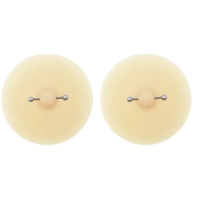 Women Nipple Cover with Faux Piercing Lingerie Breast Pasties Adhesive Chest Pad