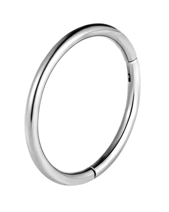 5pc Nose Rings Hoop Hinged Clicker Segment Nose Rings Ear Cartilage Ring Clip Stainless Steel Ear Nose Ring Body Jewelry Gift