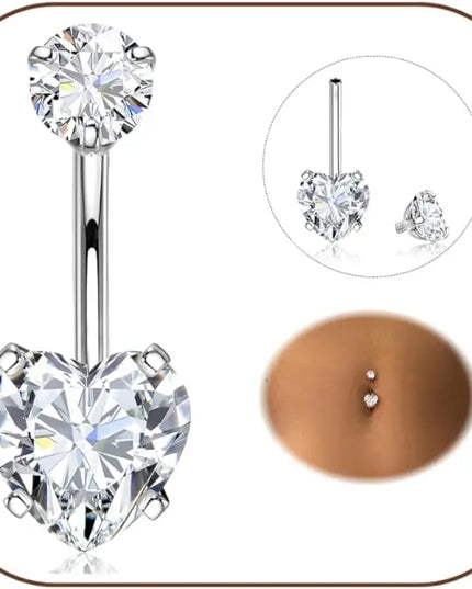 Bobisty Belly Button Rings 316L Surgical Steel Hypoallergenic Belly Button Rings Shiny CZ Belly Button Piercing Jewelry