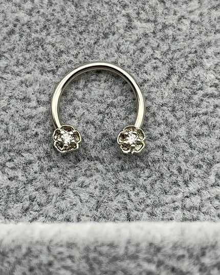 Horseshoe Ring Nose Ring Hinged Segment Septum Piercing Clicker Hoop Ear Cartilage Earrings Helix Silver Color Body Jewelry