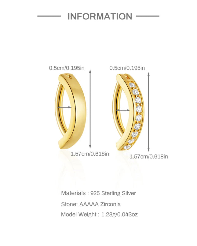 CANNER 1PC 925 Sterling Silver Smooth Abdominal Puncture Belly Button Buckle For Women Ins Minimalist Zircon Fine Body Jewelry