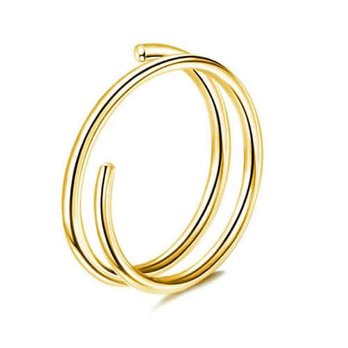 Florideco 14K Gold Plated Nose Rings for Women Men 20G Stainless Steel Nose Rings Hoops L Shaped Studs Nostril Piercings Jewelry