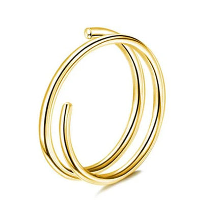 Florideco 14K Gold Plated Nose Rings for Women Men 20G Stainless Steel Nose Rings Hoops L Shaped Studs Nostril Piercings Jewelry