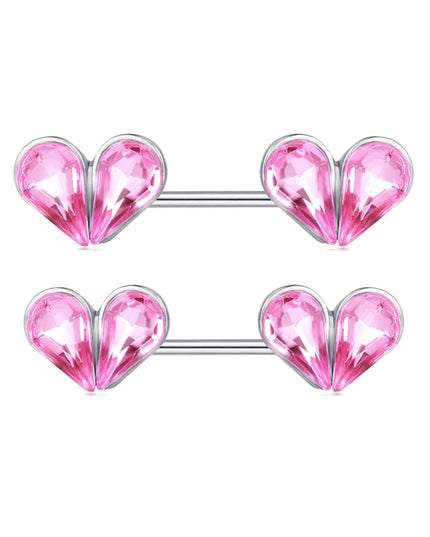 1 Pair Heart Barbell Nipple Ring Piercing Helix Piercing Sexy Nipple Jewelry High Quality Zircon Nipple Rings For Women Oreja