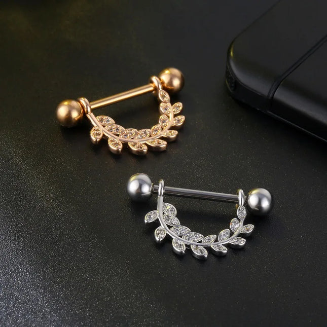 Sexy Nipple Ring Stainless Steel Zircon U Shape Barbell Nipple Studs Piercing Helix Piercing Body Papillary nail Jewelry