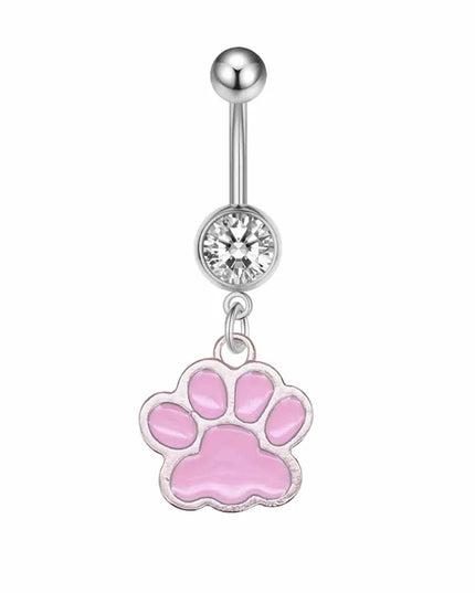 New Stainless Steel Belly Button Ring Blue Pink Cat Scratch Belly Button Nail Body Piercing Jewelry for Women