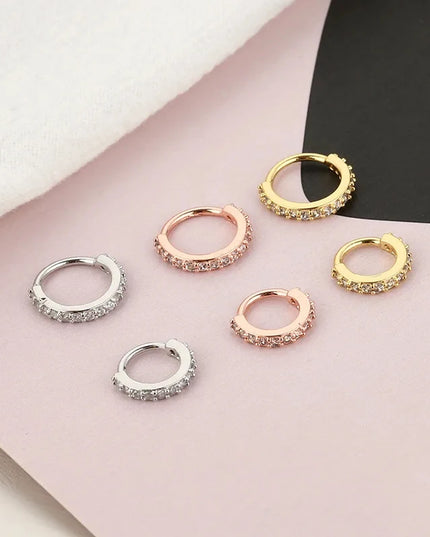 1/2/3pcs Fake Nose Ring For Women Stainless Steel Round Cartilage Tragus Helix Ear Nose Piercing Falso Nariz Body Jewelry