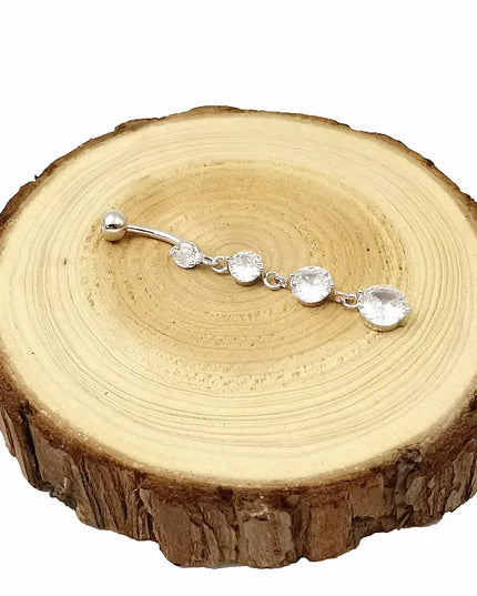 925 sterling silver Dangle Belly Button Rings for Women Fashion CZ Belly Ring Dangling navel piercing jewelry