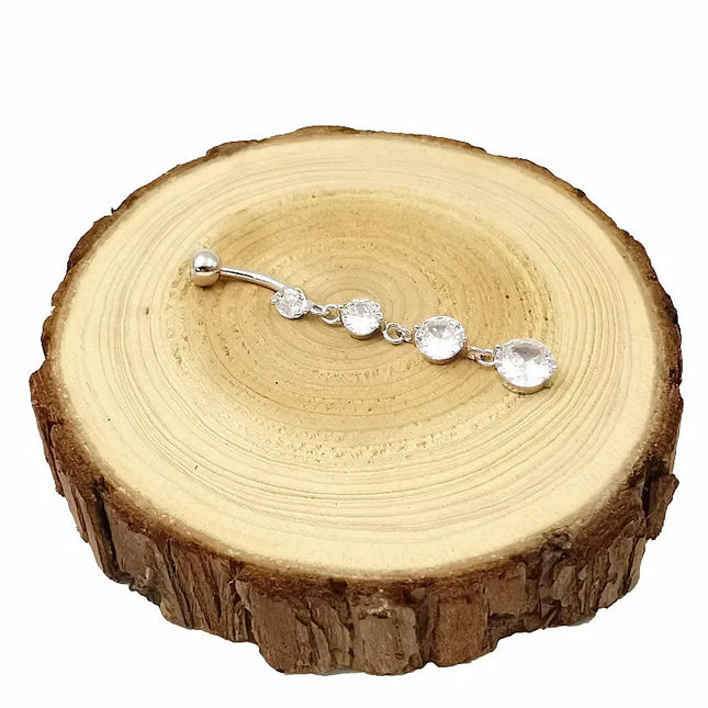 925 sterling silver Dangle Belly Button Rings for Women Fashion CZ Belly Ring Dangling navel piercing jewelry