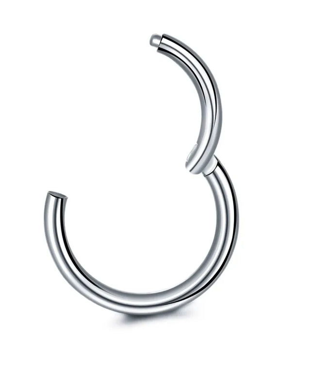 6Pcs/lot Stainless Steel Nose Ring Body Clip Hoop for Women Men Cartilage Piercing Segment Nose Hoop Septum Clicker Lip Ear Ring