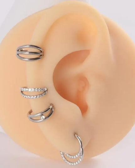 P9FE Stylish Women's Nose Rings Accessory Fashionable Nose Rings with Diamond Enhancement Dazzling Earring Adornment Charm