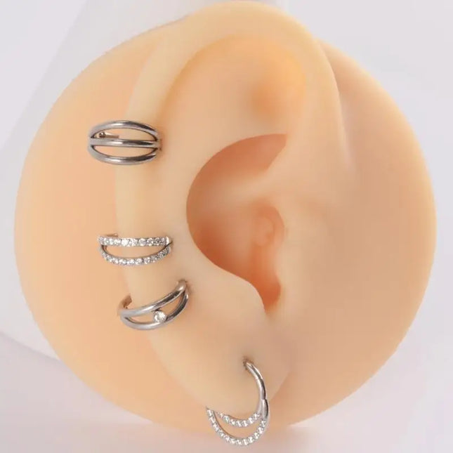 P9FE Stylish Women's Nose Rings Accessory Fashionable Nose Rings with Diamond Enhancement Dazzling Earring Adornment Charm