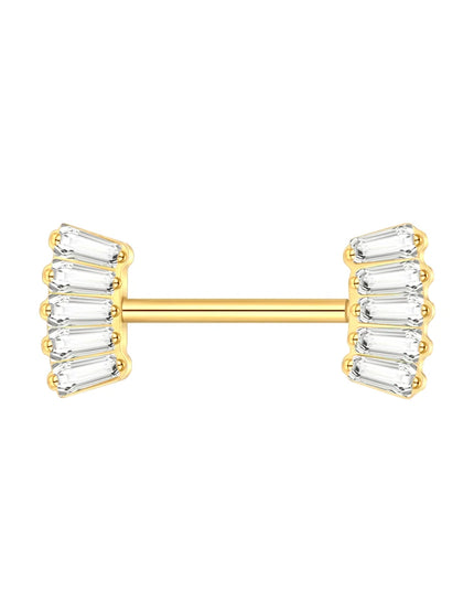 1Pc Titanium Nipple Piercing Jewelry Internally Threaded Nipple Barbell Mamilo Piercing Prong Set Heart CZ Nipple Rings Women