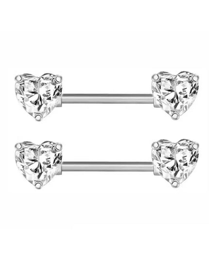 1Pair Pink Butterfly Nipple Piercing Jewelry Shiny Crystal Nipple Rings For Women Girls Heart Nipple Barbells Piercing Pezon