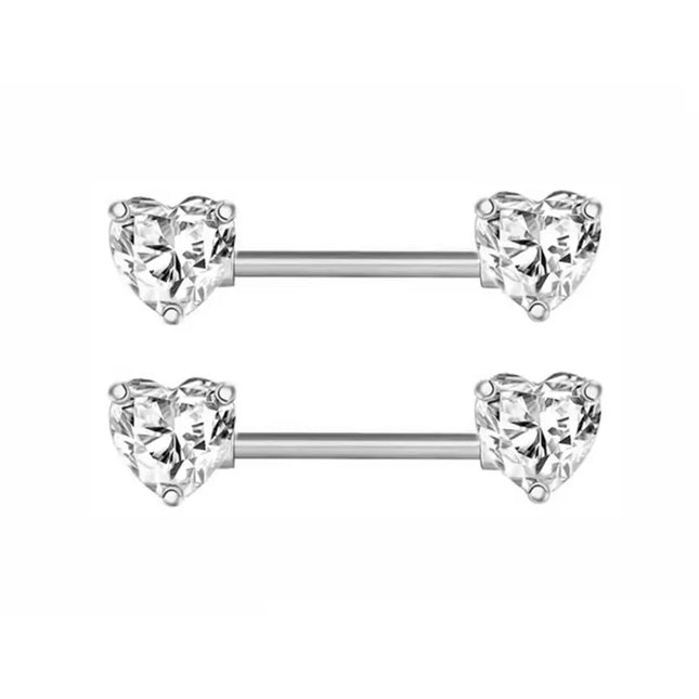 1Pair Pink Butterfly Nipple Piercing Jewelry Shiny Crystal Nipple Rings For Women Girls Heart Nipple Barbells Piercing Pezon