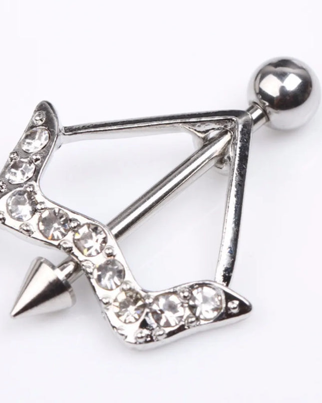 Straight Rod Snake Wing Nipple rings Breast Ring Heart Shaped Adjustable Nipple Piercing Human Jewelry