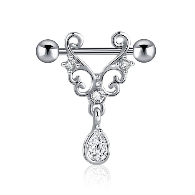 1 Pair Heart Barbell Nipple Ring Piercing Helix Piercing Sexy Nipple Jewelry High Quality Zircon Nipple Rings For Women Oreja