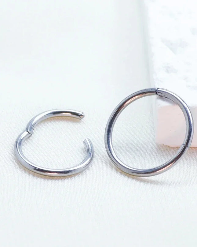 F136 Titanium Hinged Hoop Nose Rings 20G 18G 16G Septum Ring Body Piercing clicker Women and Men Cartilage Rook Earring Jewelry