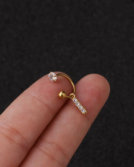 1Pc  English Letter Piercing  Tragus Piercing Jewelry Septo Nose Lip Ear Septum Cartilage Captive Hoop Ring Jewelry Pendientes
