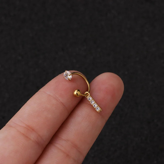 1Pc  English Letter Piercing  Tragus Piercing Jewelry Septo Nose Lip Ear Septum Cartilage Captive Hoop Ring Jewelry Pendientes