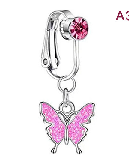 1Pcs Heart Belly Button Rings Pink 14G Women Fashion Belly Ring Dangle Cz Butterfly Punk Spider Navel Piercing Barbell Pircing