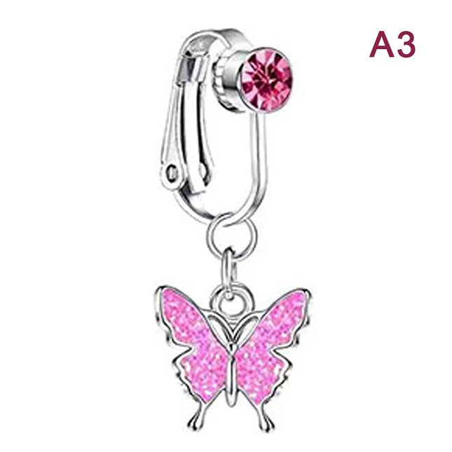 1Pcs Heart Belly Button Rings Pink 14G Women Fashion Belly Ring Dangle Cz Butterfly Punk Spider Navel Piercing Barbell Pircing