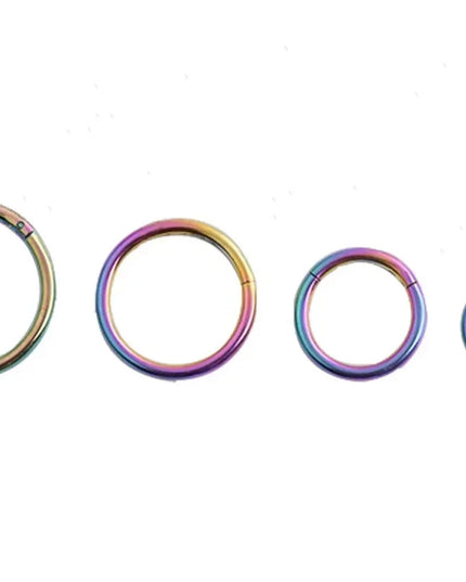 5pc Nose Rings Hoop Hinged Clicker Segment Nose Rings Ear Cartilage Ring Clip Stainless Steel Ear Nose Ring Body Jewelry Gift