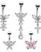 5PC / Navel & Bell Button Rings / Surface and Dermal|Straight Barbell