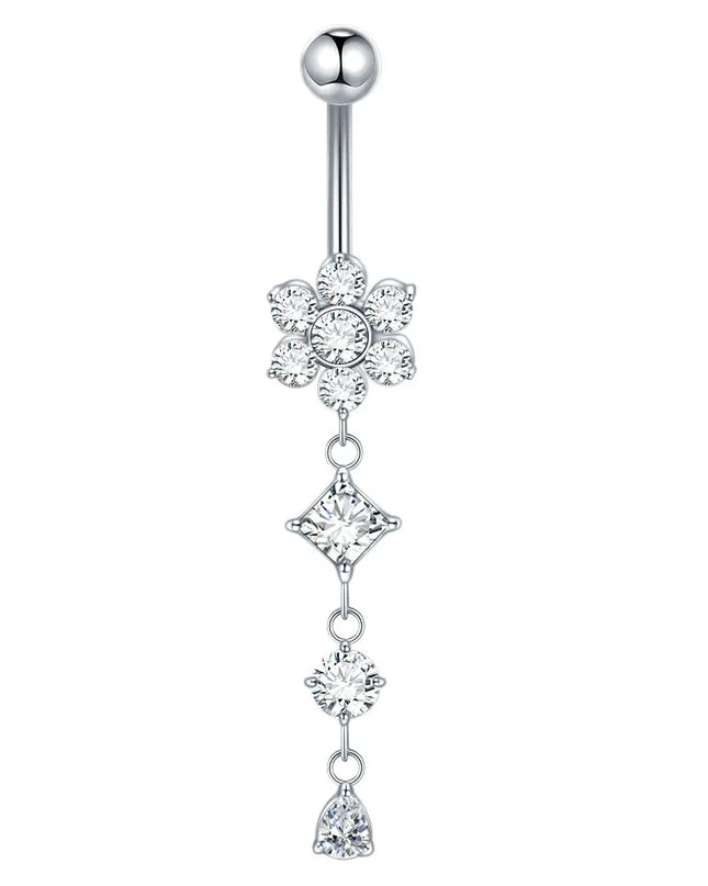 1Pc Titanium Belly Button Piercing Ring for Women CZ Heart Butterfly Dangle Navel Ring Belly Piercing Body Jewelry