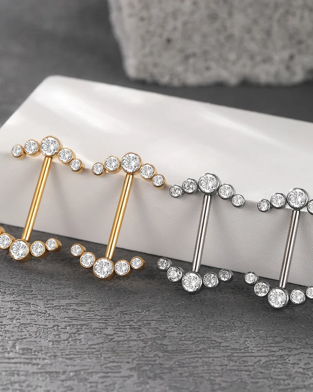 1Pc G23 Titanium Nipple Piercing Barbell Ring Flower Internally Threaded Nipple Shield Ring for Sexy Women Body Piercing Jewelry