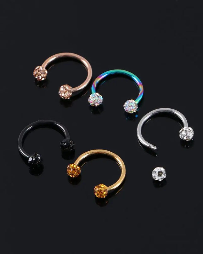 Nose Cuff Party Men Earrings Gifts Diamond Body Jewelry Stainless Steel Septum Rings Piercing Nose Ring