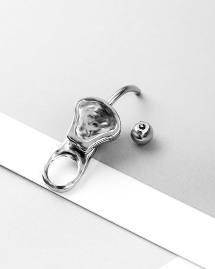 MODRSA 1PC Stainless Steel Belly Button Piercing Punk Crystal Zipper Navel Ring Creative Dangle Belly Piercing Jewelry