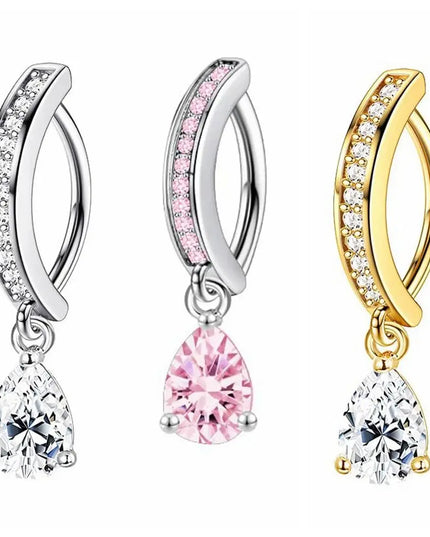Stainless Steel Zircon Belly Button Rings Women Sexy Butterfly Gem Navel Piercing Stylish Gold Silver Shiny Body Jewelry Gifts