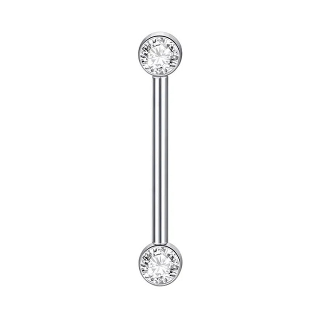 1/2Pcs Titanium Nipple Piercing Jewelry CZ Bezel Tongue Nipple Bars Piercing for Breasts Sexy Piercing Mamilo for Women 12-20mm