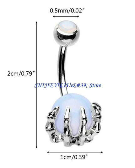 E21F Surgical Steel Belly Button Rings Colorful Gemballs Navel Rings Piercing Jewelry
