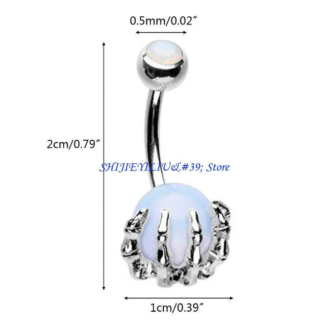 E21F Surgical Steel Belly Button Rings Colorful Gemballs Navel Rings Piercing Jewelry