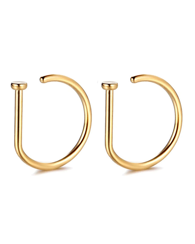 Fake Nose Ring Hoop Lip Labret Ring for Women Non Pierce Hoop Nose Ring  Septum Hoop  Ring Tragus Rook Ring Non Piercing Jewelry