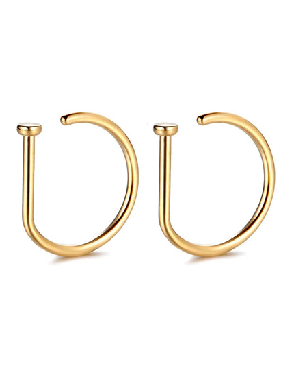 Fake Nose Ring Hoop Lip Labret Ring for Women Non Pierce Hoop Nose Ring  Septum Hoop  Ring Tragus Rook Ring Non Piercing Jewelry