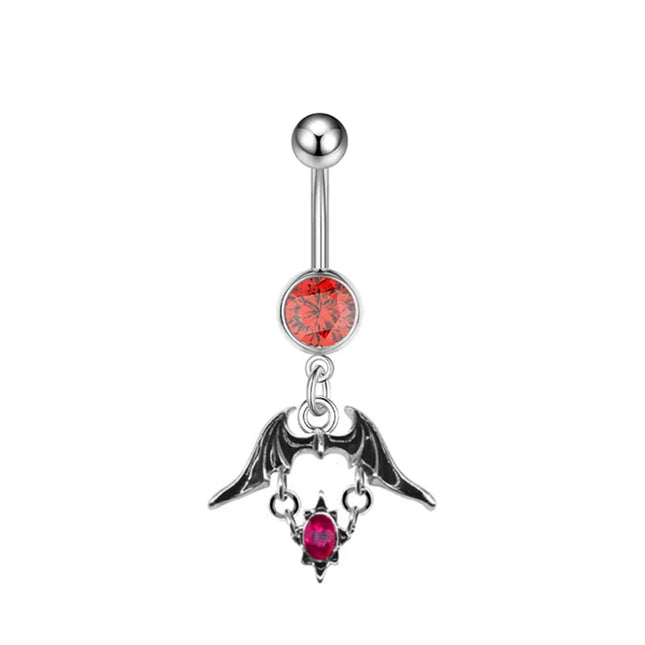 1PCS Bat Belly Button Piercing Jewelry 14G Claw Belly Ring Body Piercing Bee Navel Piercing Heart Belly Bars Piercings Ombligo