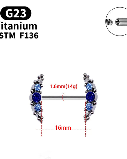 1 Pcs G23 Titanium Nipple Piercing 14g Spiral CZ Barbell Nipple Ring Adult Game Bondage Sexy Body Piercing Jewelry Lover Gift