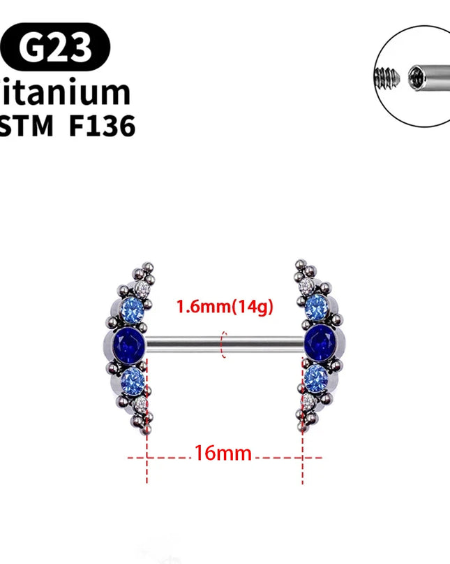 1 Pcs G23 Titanium Nipple Piercing 14g Spiral CZ Barbell Nipple Ring Adult Game Bondage Sexy Body Piercing Jewelry Lover Gift