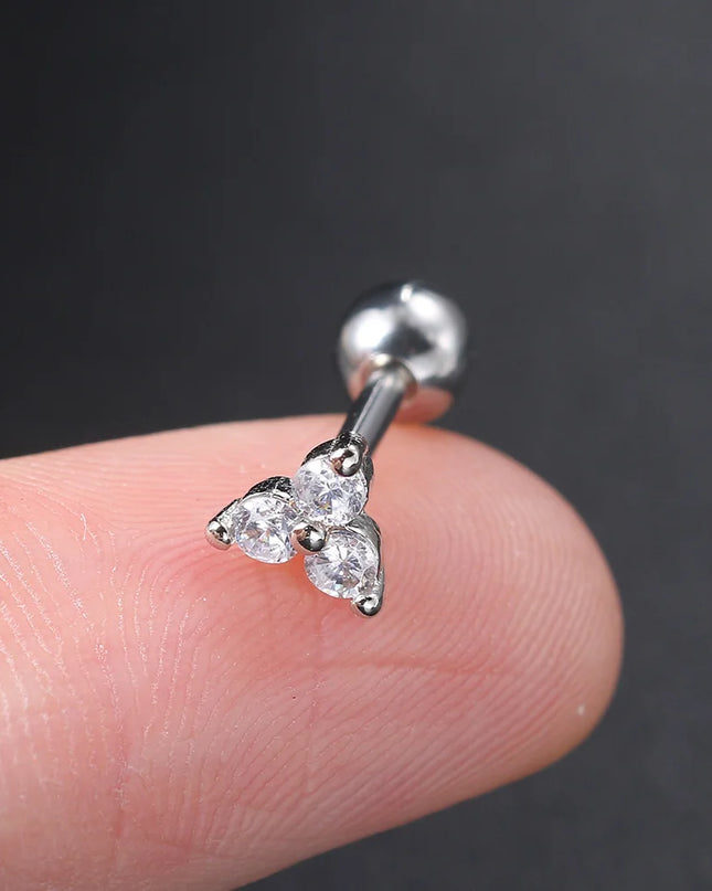 Ear Piercing For Women Pierced Earring Daith Helix Flat Lobe Star Plant Lightning Zircon Stainless Steel Ear Hoop Jewelry Gift