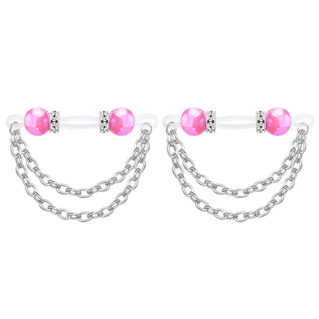 1pair Cute Rhinestone Fake Nipple Rings Non Piercing Nipple Cuff For Women Intimate Body Jewelry Accessory Gift